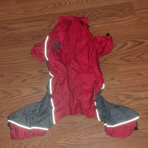Touchdog  Outdoor Series Blackshark red gray reflective dog coat rain coat Sz L - Picture 1 of 12